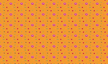 Farklı aksesuarlara sahip renkli arkaplan