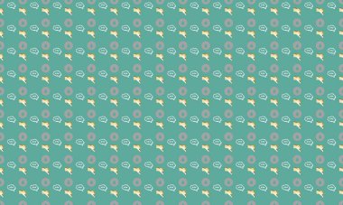 Farklı aksesuarlara sahip renkli arkaplan