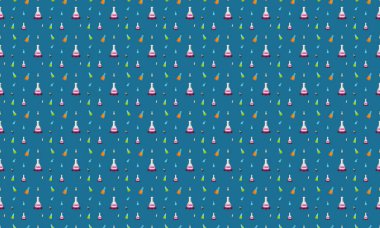 Farklı aksesuarlara sahip renkli arkaplan