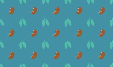 Farklı aksesuarlara sahip renkli arkaplan