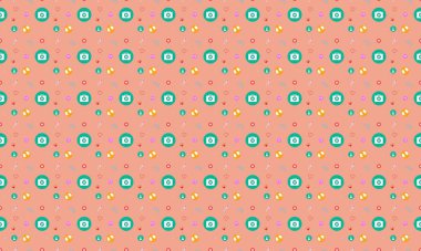 Farklı aksesuarlara sahip renkli arkaplan