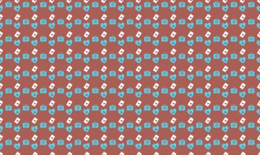 Farklı aksesuarlara sahip renkli arkaplan