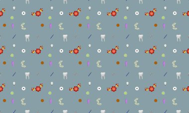 Farklı aksesuarlara sahip renkli arkaplan