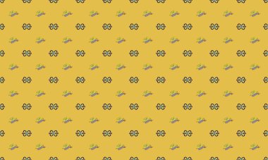 Farklı aksesuarlara sahip renkli arkaplan