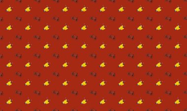 Farklı aksesuarlara sahip renkli arkaplan