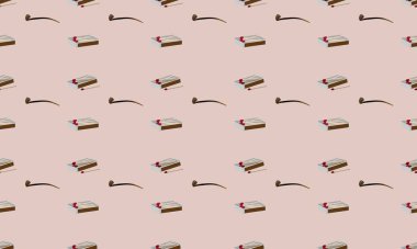 Farklı aksesuarlara sahip renkli arkaplan