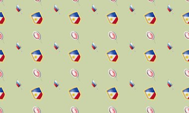 Farklı aksesuarlara sahip renkli arkaplan