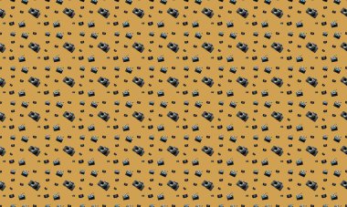 Farklı aksesuarlara sahip renkli arkaplan