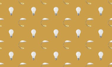 Farklı aksesuarlara sahip renkli arkaplan