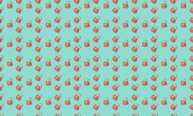 Farklı aksesuarlara sahip renkli arkaplan