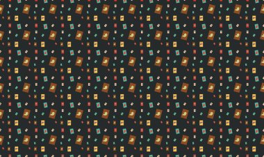 Farklı aksesuarlara sahip renkli arkaplan