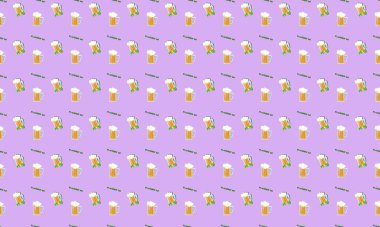 Farklı aksesuarlara sahip renkli arkaplan