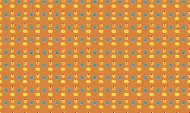 Farklı aksesuarlara sahip renkli arkaplan