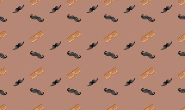 Farklı aksesuarlara sahip renkli arkaplan