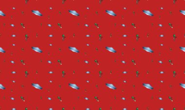 Farklı aksesuarlara sahip renkli arkaplan