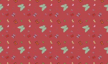 Farklı aksesuarlara sahip renkli arkaplan