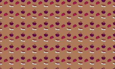 Farklı aksesuarlara sahip renkli arkaplan