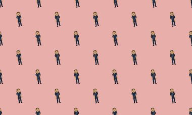 Farklı aksesuarlara sahip renkli arkaplan