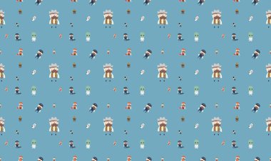 Farklı aksesuarlara sahip renkli arkaplan