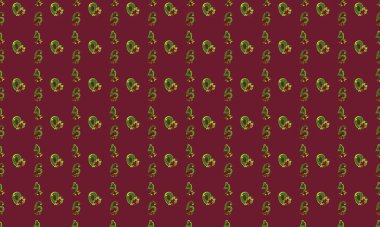 Farklı aksesuarlara sahip renkli arkaplan