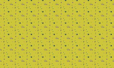 Farklı aksesuarlara sahip renkli arkaplan