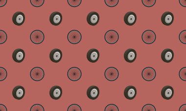 Farklı aksesuarlara sahip renkli arkaplan