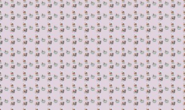 Farklı aksesuarlara sahip renkli arkaplan