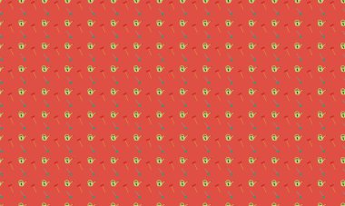 Farklı aksesuarlara sahip renkli arkaplan