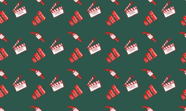 Farklı aksesuarlara sahip renkli arkaplan