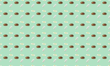 Farklı aksesuarlara sahip renkli arkaplan