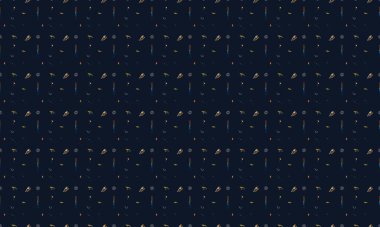 Farklı aksesuarlara sahip renkli arkaplan