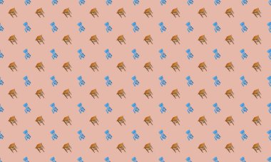 Farklı aksesuarlara sahip renkli arkaplan