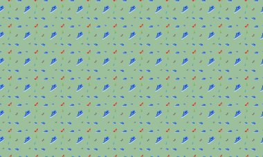 Farklı aksesuarlara sahip renkli arkaplan