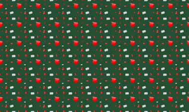 Farklı aksesuarlara sahip renkli arkaplan