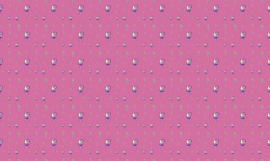 Farklı aksesuarlara sahip renkli arkaplan