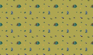 Farklı aksesuarlara sahip renkli arkaplan