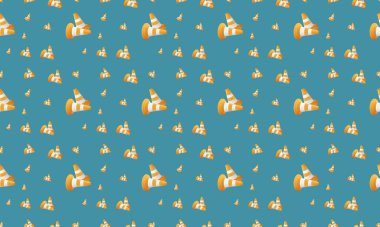 Farklı aksesuarlara sahip renkli arkaplan