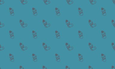 Farklı aksesuarlara sahip renkli arkaplan