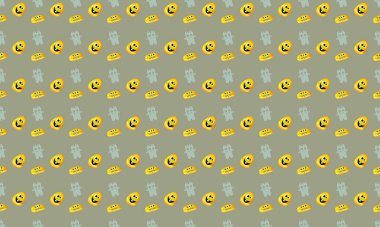 Farklı aksesuarlara sahip renkli arkaplan