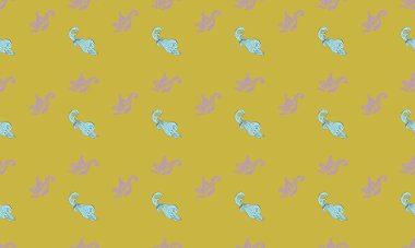 Farklı aksesuarlara sahip renkli arkaplan