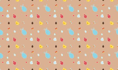 Farklı aksesuarlara sahip renkli arkaplan