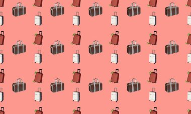 Farklı aksesuarlara sahip renkli arkaplan