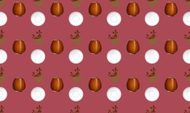 Farklı aksesuarlara sahip renkli arkaplan