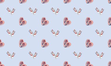 Farklı aksesuarlara sahip renkli arkaplan