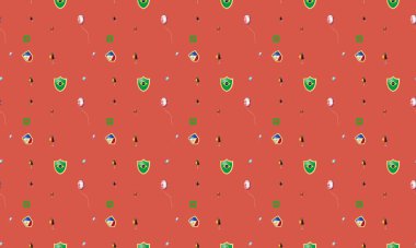 Farklı aksesuarlara sahip renkli arkaplan