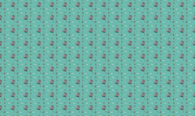 Farklı aksesuarlara sahip renkli arkaplan