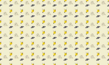 Farklı aksesuarlara sahip renkli arkaplan