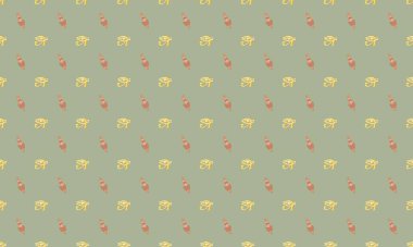 Farklı aksesuarlara sahip renkli arkaplan