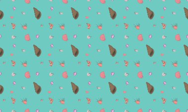 Farklı aksesuarlara sahip renkli arkaplan