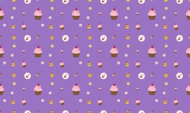 Farklı aksesuarlara sahip renkli arkaplan